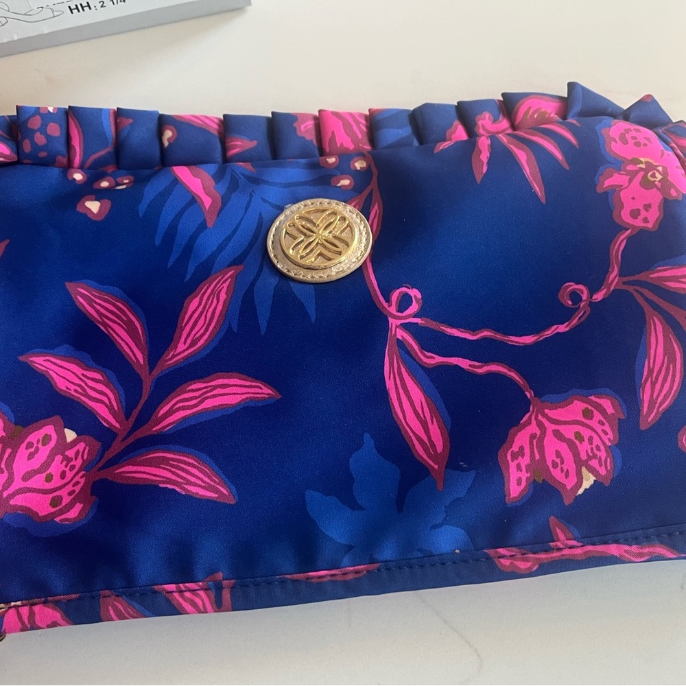 Lily Pulitzer Midnight Bloom Ruffle Clutch Limited Edition